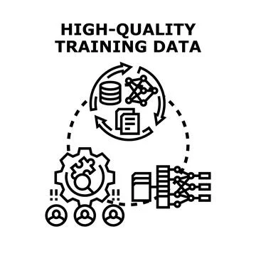 High quality training data for machine learning development Illustrazione stock