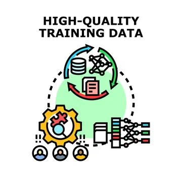 High quality training data for machine learning development Ilustração Stock