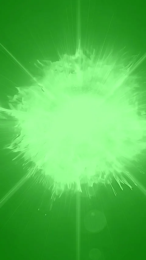 High Quality Vertical VFX Video of Energetic Power Burst on Green Screen Stock Footage 321274020