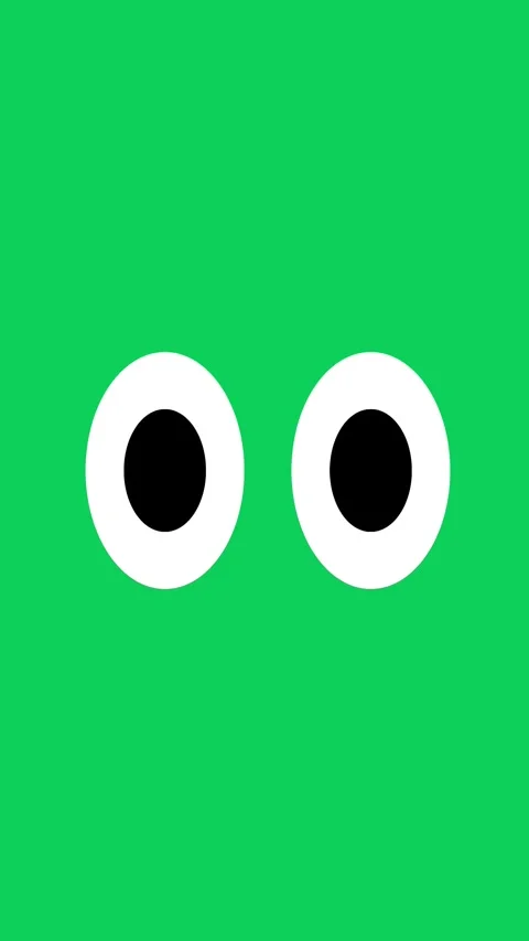 High-quality video of cartoon simple kawaii blinking eyes on a green screen. Stock Footage 301895149