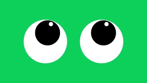 High-quality video of cartoon simple kawaii blinking eyes on a green screen. Stock Footage 301895158