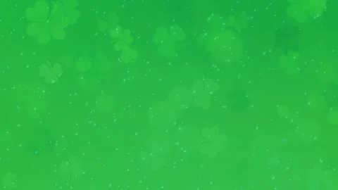 High-quality video of a four-leaf clover for St. Patrick's Day on a green s.. Stock Footage 300926669
