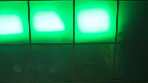 High quality video of green light color beam dark futuristic night speed Stock Footage 99253462