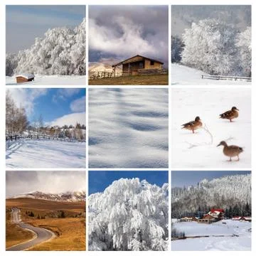 High quality winter collage Stock Photos