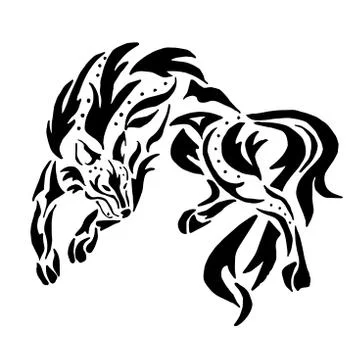 High quality Wolf tattoo Stock Illustration