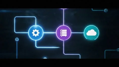 High-Res Network Circuit Transition Animation – 1080p Vídeos de archivo 310470403
