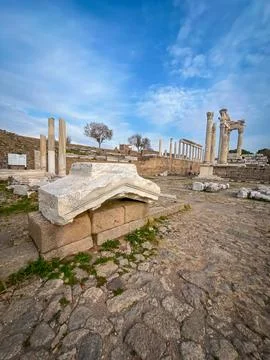 High-Res Sharp Details of Temple of Trajan Built by Romans Under Emperor Tr.. Stock Photos