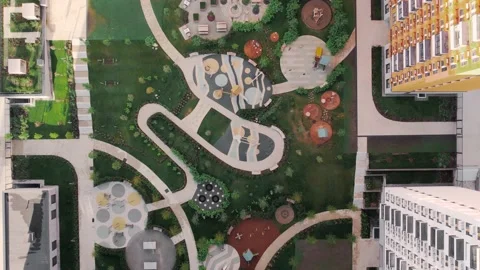 High residential development with a beautiful park and vegetation 스톡 동영상 223138336