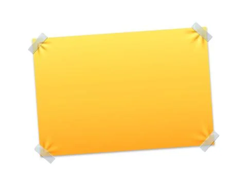 High resolution 3D realistic blank banner with adhesive tape mockup for promo Stock Illustration