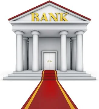 High resolution 3D rendering of a bank building Ilustración de archivo