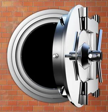 High resolution 3D rendering of a bank vault イラスト素材
