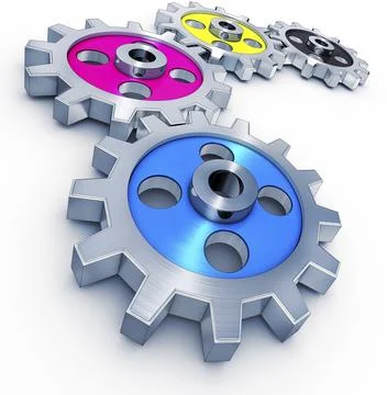 High resolution 3D rendering of a CMYK concept Stock Illustration