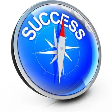 High resolution 3D rendering of a compass with a solution icon Stock Illustration