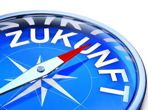 High resolution 3D rendering of a compass with a german icon for future Stock Illustration