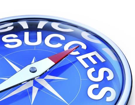 High resolution 3D rendering of a compass with a success icon 스톡 일러스트