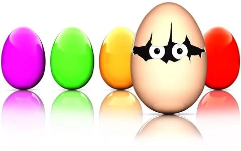 High resolution 3D rendering of easter eggs Stock Illustration