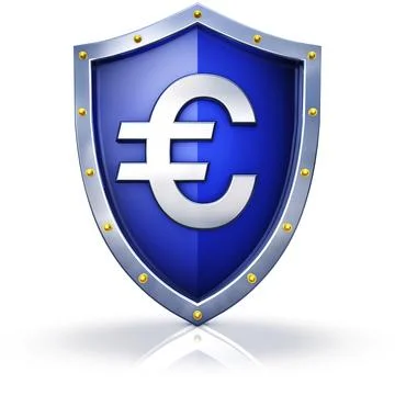 High resolution 3d rendering of a euro protection shield イラスト素材