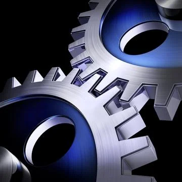 High resolution 3D rendering of gears Stock Illustration