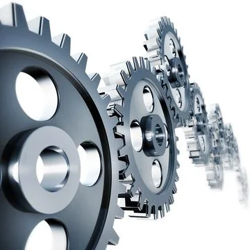 High resolution 3D rendering of gears Stock Illustration