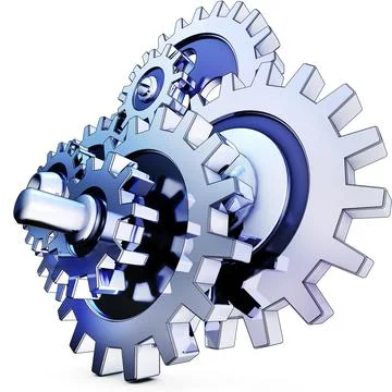 High resolution 3D rendering of gears Stock Illustration