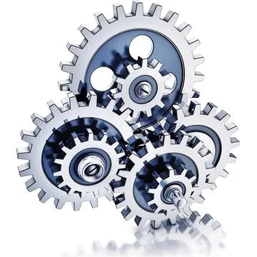 High resolution 3D rendering of gears Stock Illustration