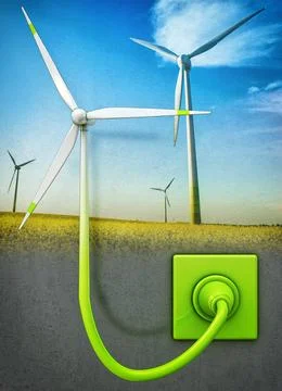 High resolution 3D rendering of a green energy concept Ilustración de archivo