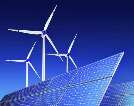 High resolution 3D rendering of a green energy concept Ilustración de archivo