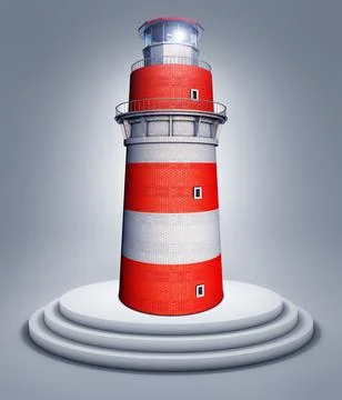 High resolution 3D rendering of a lighthouse Illustrazione stock