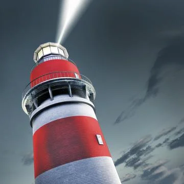 High resolution 3D rendering of a lighthouse Ilustración de archivo