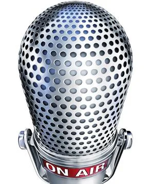 High resolution 3D rendering of a microphone Illustrazione stock