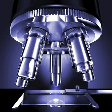 High resolution 3D rendering of a microscope 스톡 일러스트