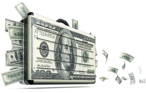 High resolution 3D rendering of a money support concept Stockillustratie