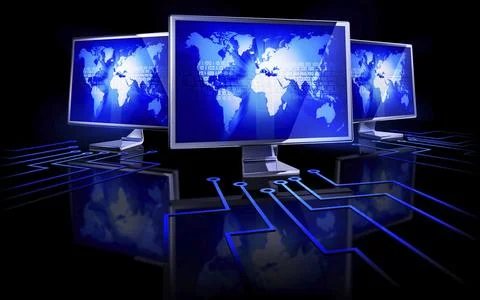 High resolution 3D rendering of a network concept Illustrazione stock