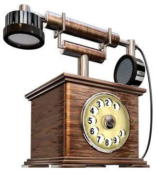 High resolution 3D rendering of a old phone Stock Illustration
