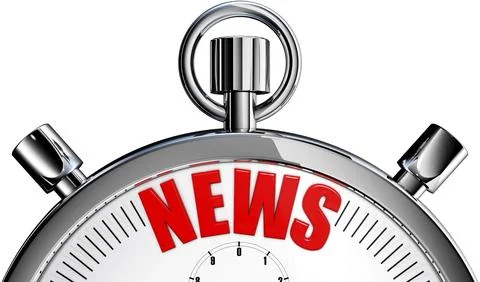 High resolution 3D rendering of a stop watch with a news icon Stock Illustration