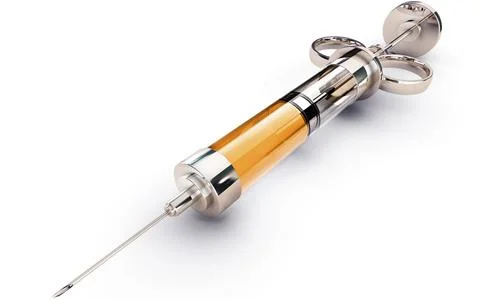 High resolution 3D rendering of a syringe Illustrazione stock