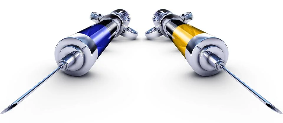 High resolution 3D rendering of syringes Stock Illustration