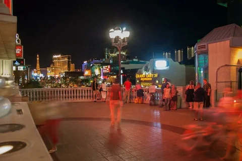 High resolution, 4k, timelapse of busy Las Vegas corner, loopable Stock Footage 78212465