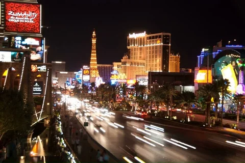 High resolution, 4k, timelapse of busy Las Vegas Boulevard, loopable Stock Footage 78217735