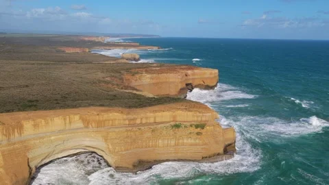 High Resolution 6K Great Ocean Road Coastal, Aerial Stock Footage 333457232