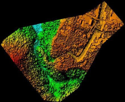 High resolution aerial digital elevation model(DEM) utilized for computer Stock Photos