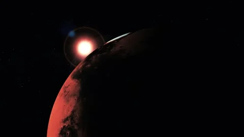 High-Resolution Animated of Mars Surface, High-Resolution 3D Visualization .. Stock Footage 313757225