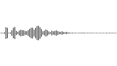 A high resolution animation of a black and white audio wave Stock Footage 92777574