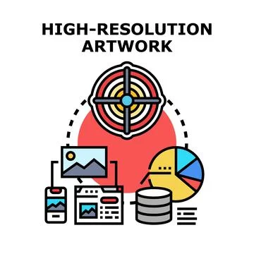 High resolution artwork concept with digital data processing Illustrazione stock