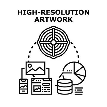High resolution artwork concept with digital data processing Stock Illustration