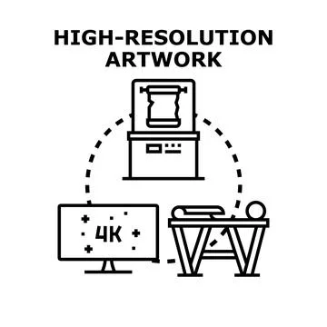 High resolution artwork creative digital design process Stock Illustration