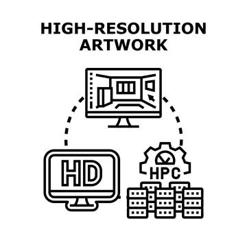 High resolution artwork generating processing concept Stockillustratie
