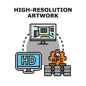 High resolution artwork generating processing concept Stock Illustration