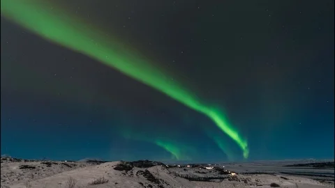 High resolution cinematic time lapse of the northern lights also called as Auror Stock Footage 124016328
