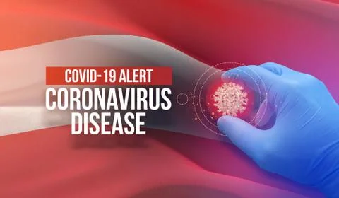 High resolution close-up flag of Austria state. 3D illustration. 스톡 일러스트